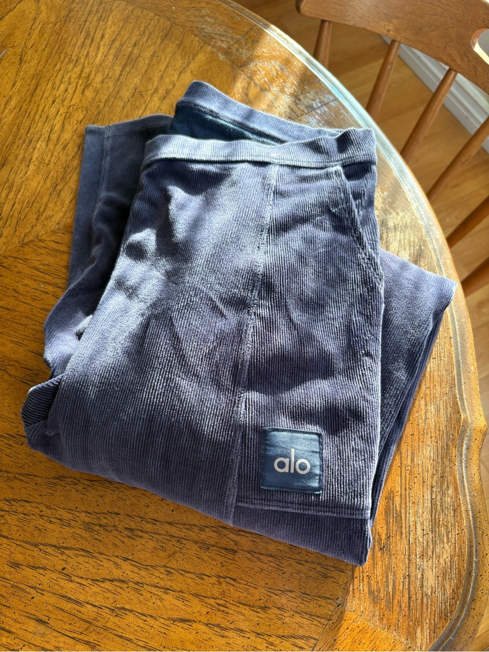 ALO Yoga Women's Boot Cut Corduroy Pants in Navy